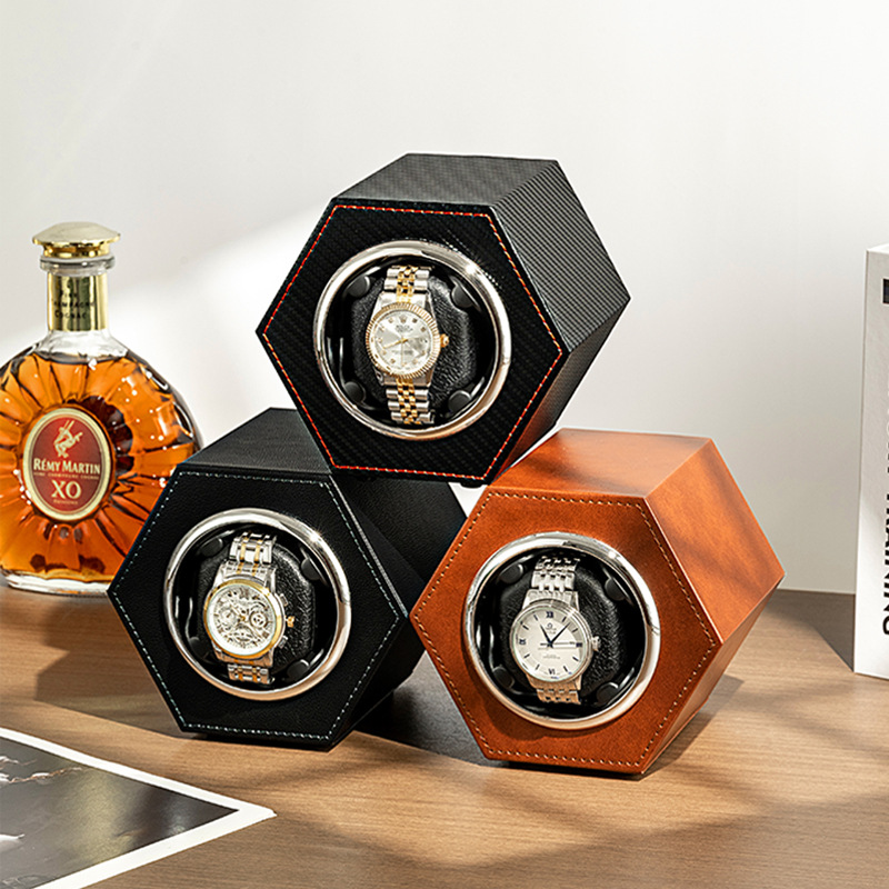Luxury Watch Winder Box - Remontoir de montre en cuir, Mini