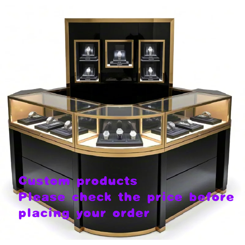 Luxury Watch Boutique - Vitrine d'angle en verre élégante avec