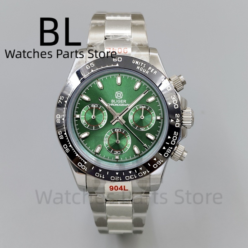 Luxury Watch Green Dial - Montre pour homme BLIGER 39 mm,
