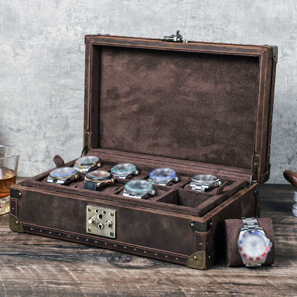 Luxury Watch Travel Case - Boîte à montres en cuir personnalisée
