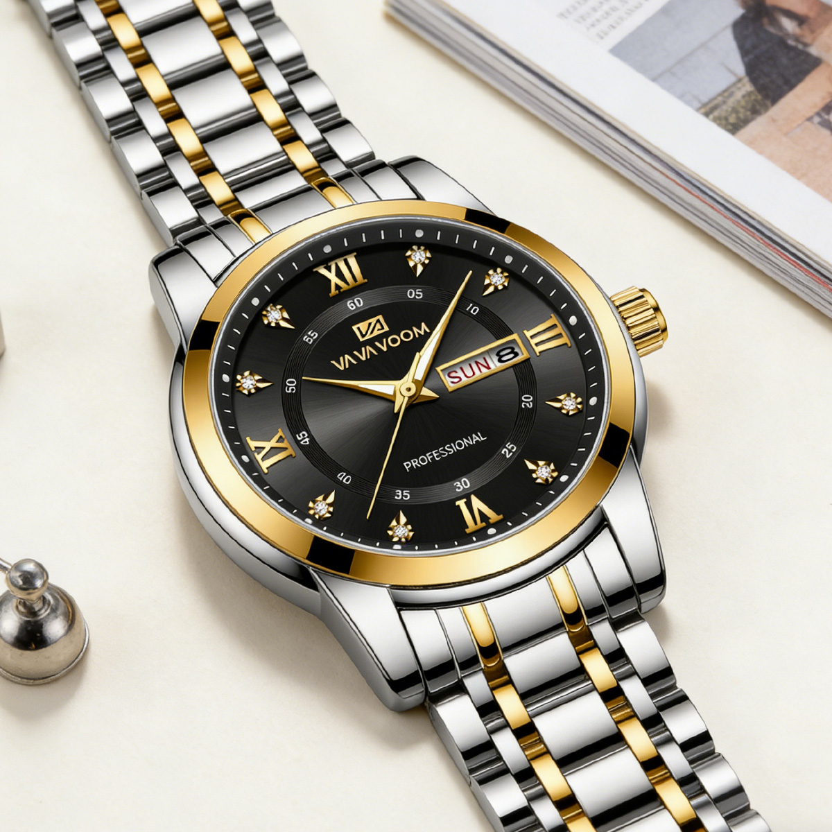 Montre de luxe en acier inoxyd - Luxury Watch Green Dial avis et prix